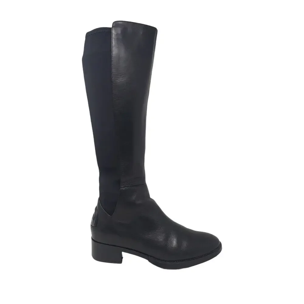 Tory Burch Caitlin Riding Stretch Tall Boot Leather Suede Black 33139 Size 6.5